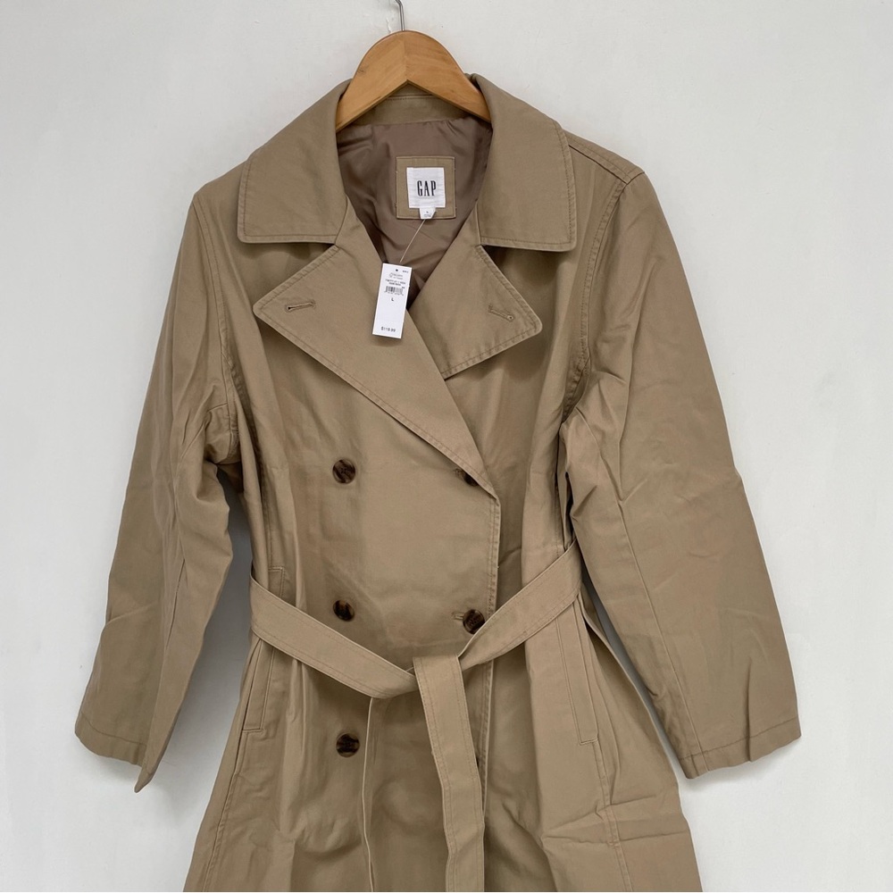 GAP Women's Beige Rain Trench Coat NWT Original Packaging - Picture 3 of 15